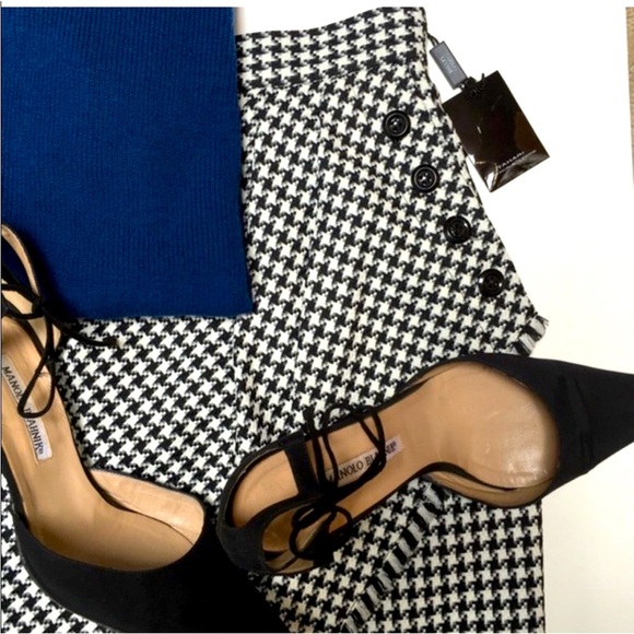NWT TAHARI HOUNDSTOOTH SKIRT - Picture 1 of 6